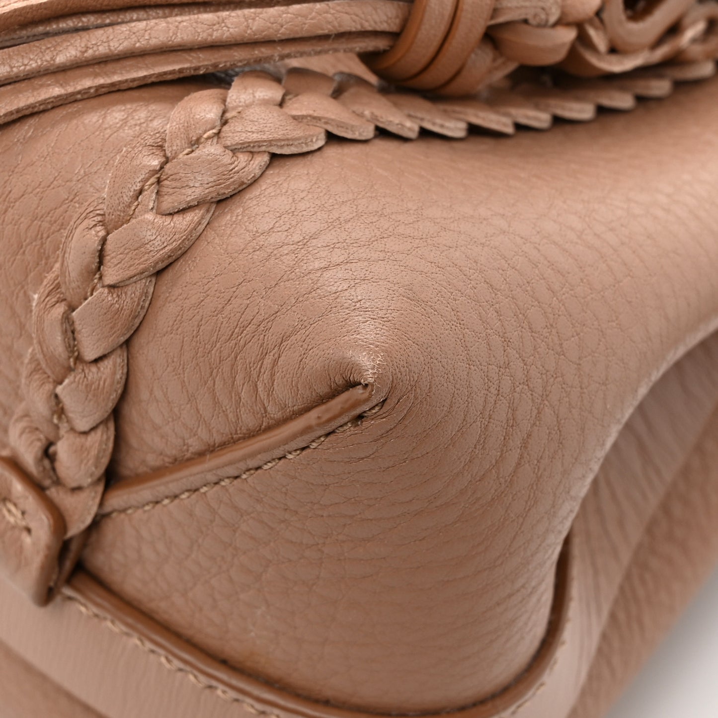 Grained Calfskin Mini Penelope Soft Shoulder Bag Woodrose