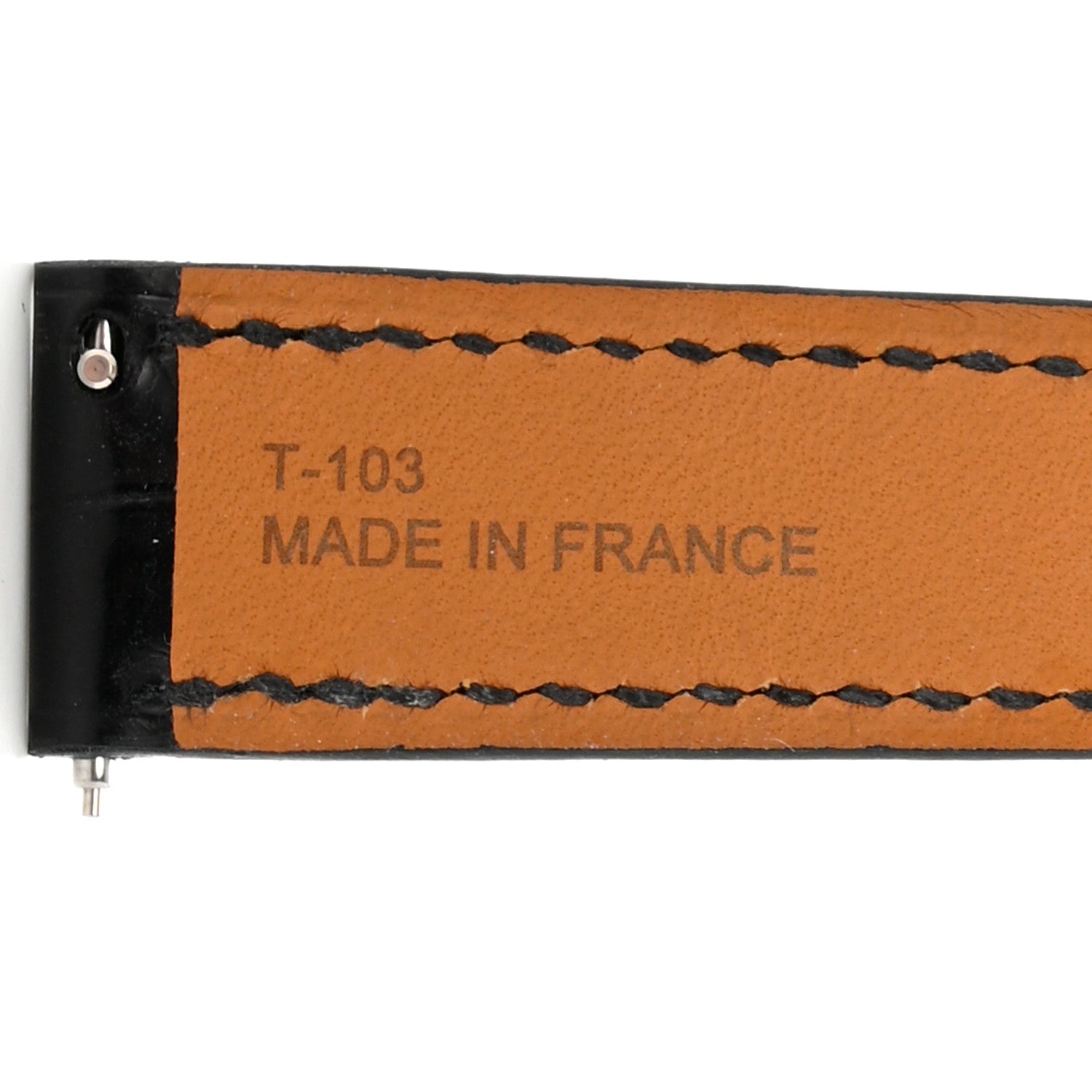 Hermes Shiny Alligator Heure H Hour Watch Strap Black 4 of 5