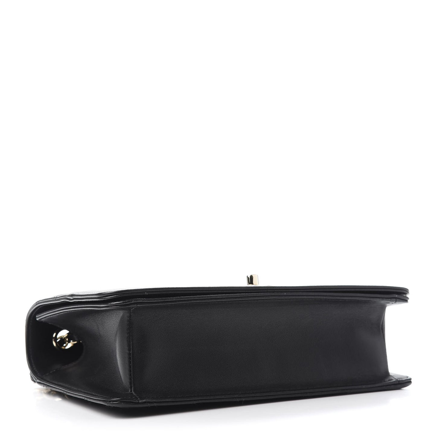 Lambskin Chevron Quilted Flap Black