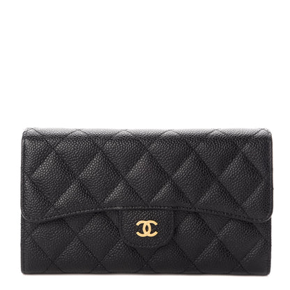 Chanel Caviar Quilted Large Flap Wallet Black 1 of 7