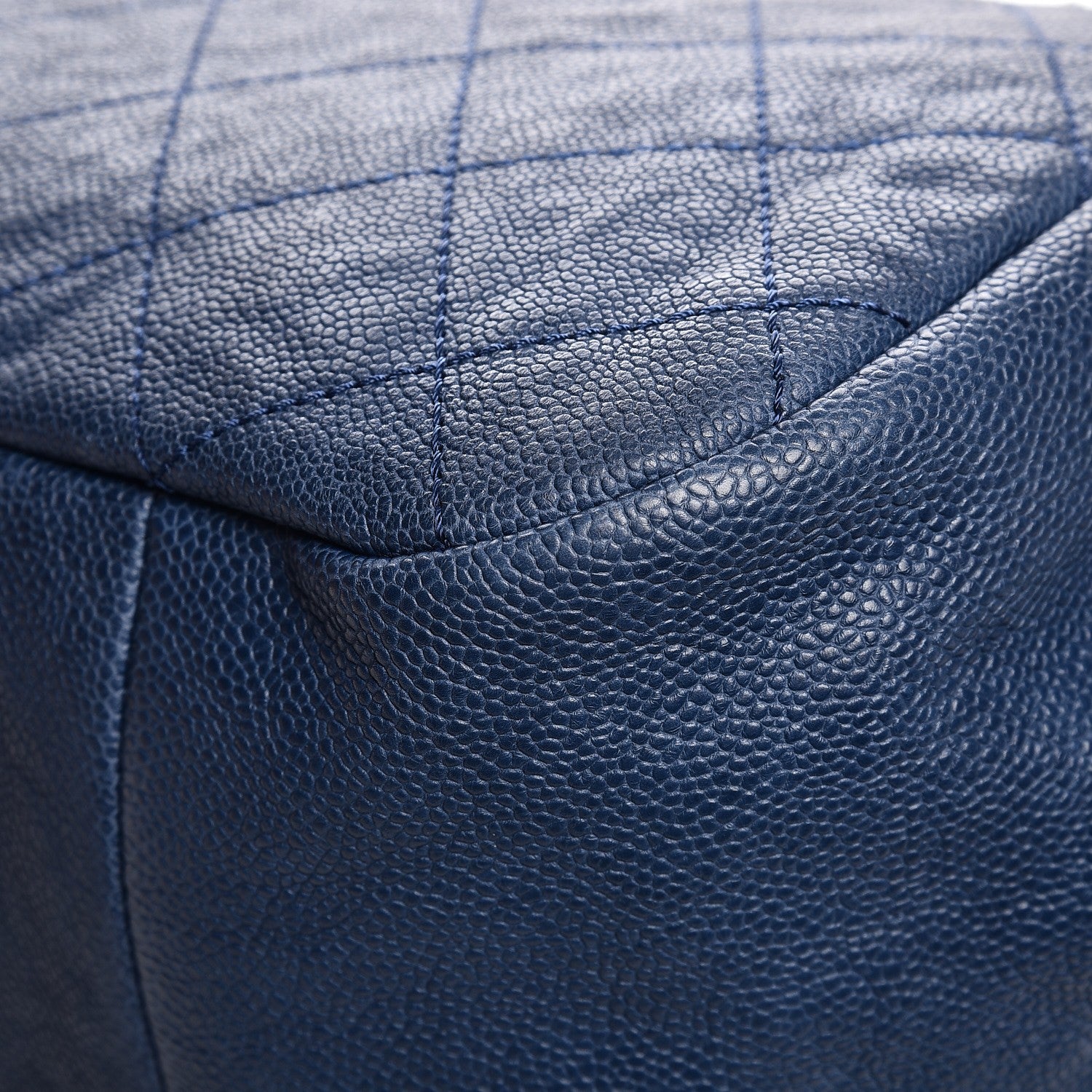 Chanel Caviar Quilted Framed Bowling Bag Blue 13 of 13