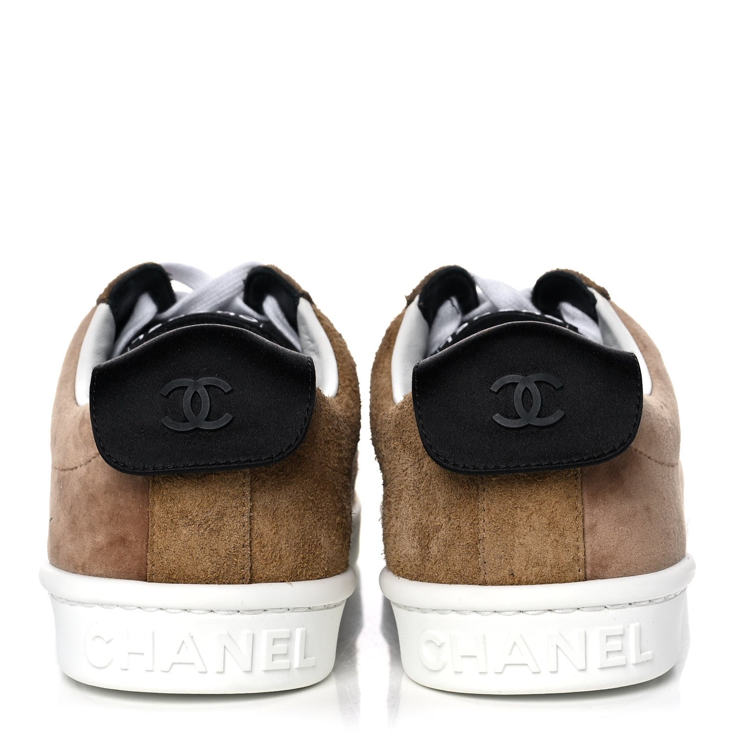 Chanel Suede Calfskin Womens Sneakers 39.5 Dark Beige 5 of 12