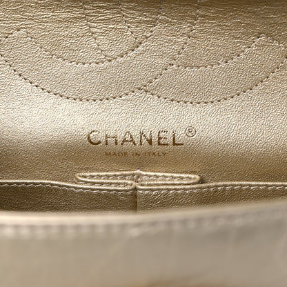 Chanel Metallic Aged Calfskin Quilted 2.55 Reissue 226 Flap Pale Gold 6 of 10