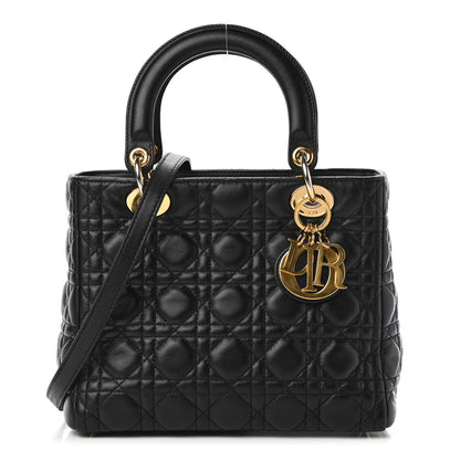 Christian Dior Lambskin Cannage Medium Lady Dior Black 1 of 8