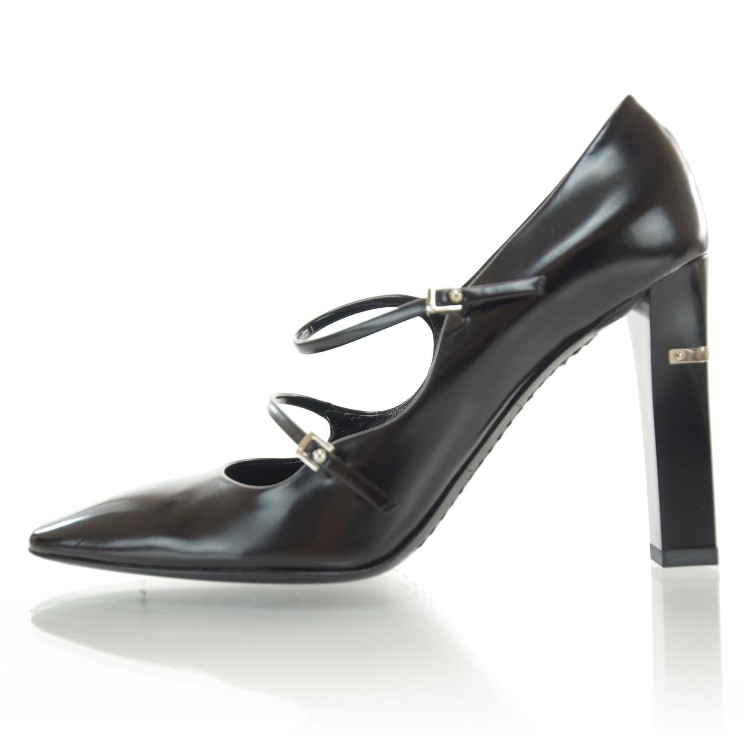 Louis Vuitton Leather Mary Jane Pumps 35.5 Black 1 of 6