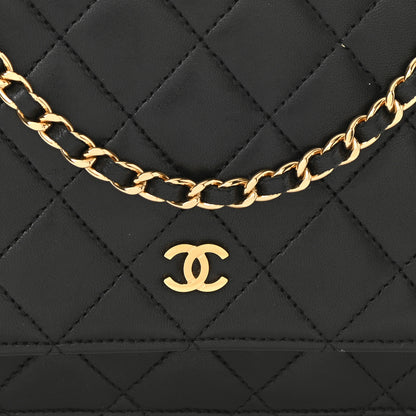 Chanel Lambskin Quilted Wallet On Chain WOC Black 9 of 11