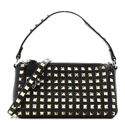 Valentino Garavani Grained Calfskin Small Rockstud All Over Crossbody Bag Black 1 of 9