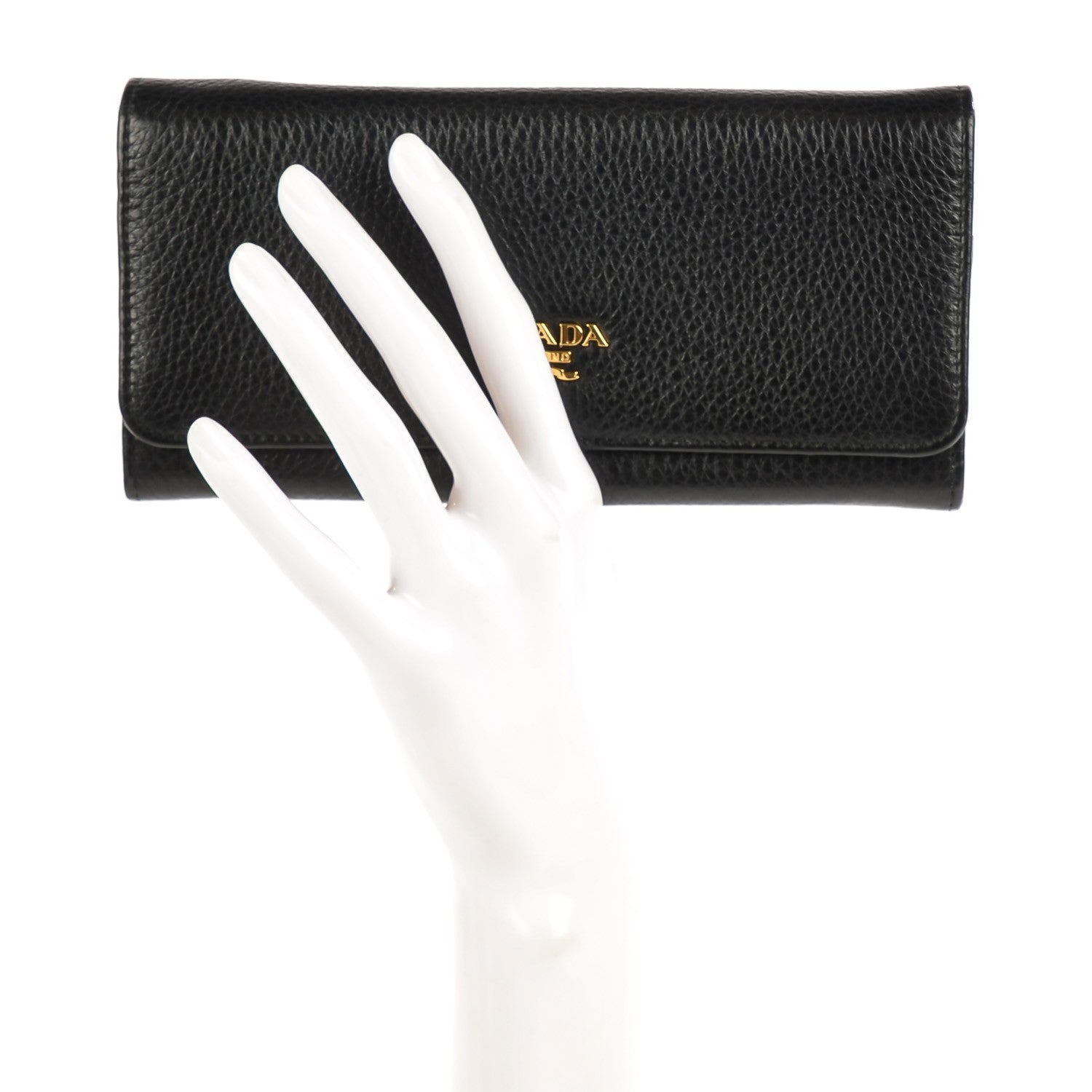 Prada Vitello Daino Continental Wallet Nero Black 2 of 7
