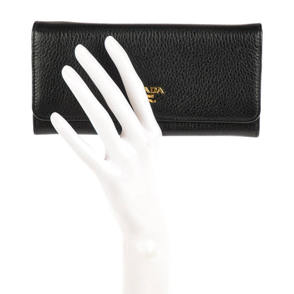 Prada Vitello Daino Continental Wallet Nero Black 2 of 7