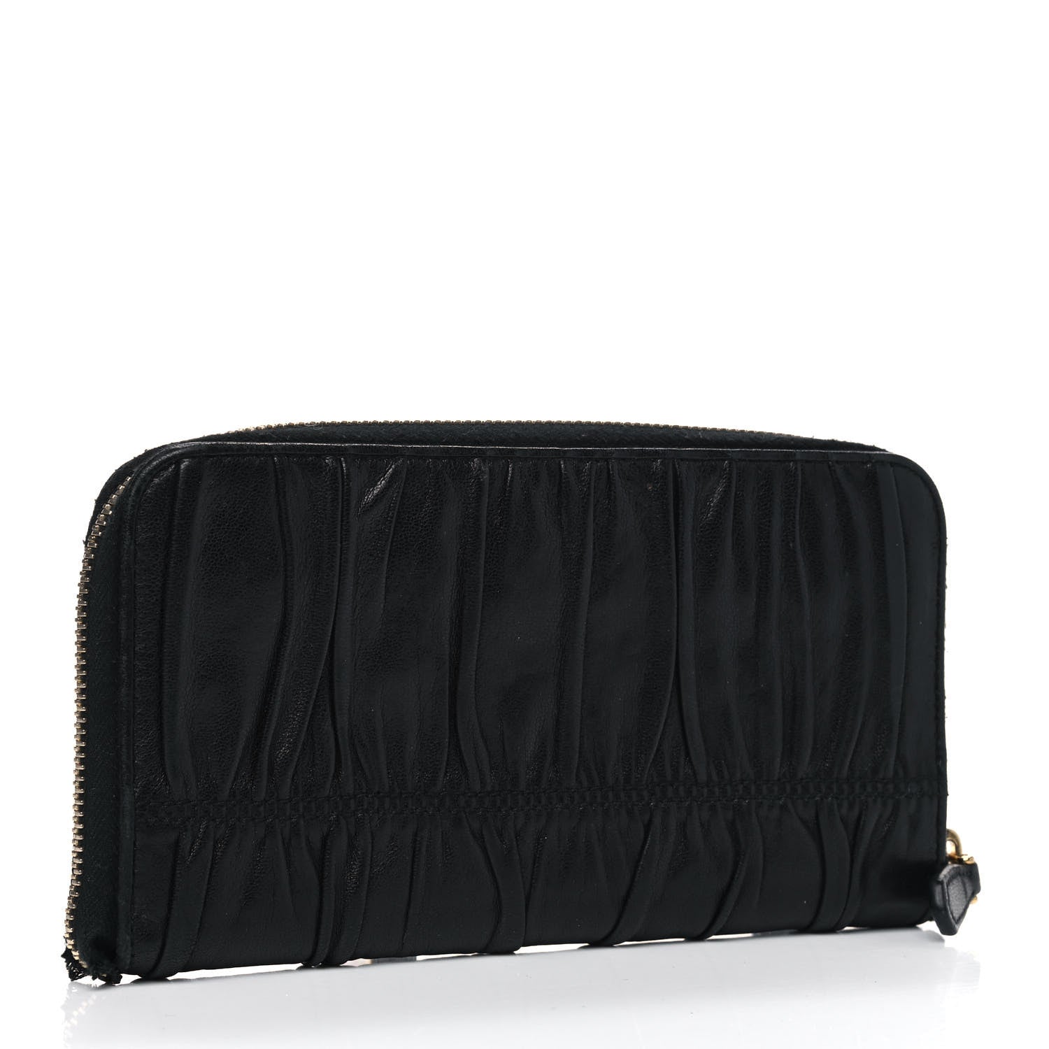 Prada Nappa Gaufre Zip Around Wallet Black 2 of 10