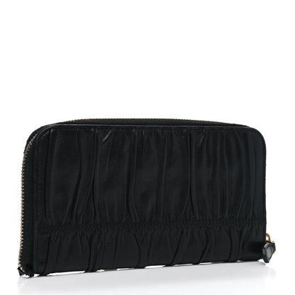 Prada Nappa Gaufre Zip Around Wallet Black 2 of 10