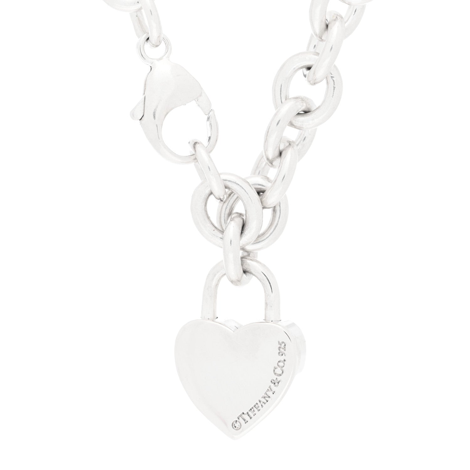 Tiffany Sterling Silver Heart Lock Charm Bracelet 3 of 3