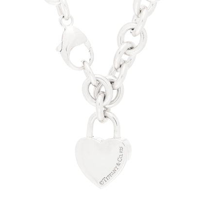 Tiffany Sterling Silver Heart Lock Charm Bracelet 3 of 3