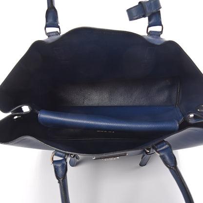 Prada Saffiano Cuir Medium Double Handle Tote Bluette 6 of 28