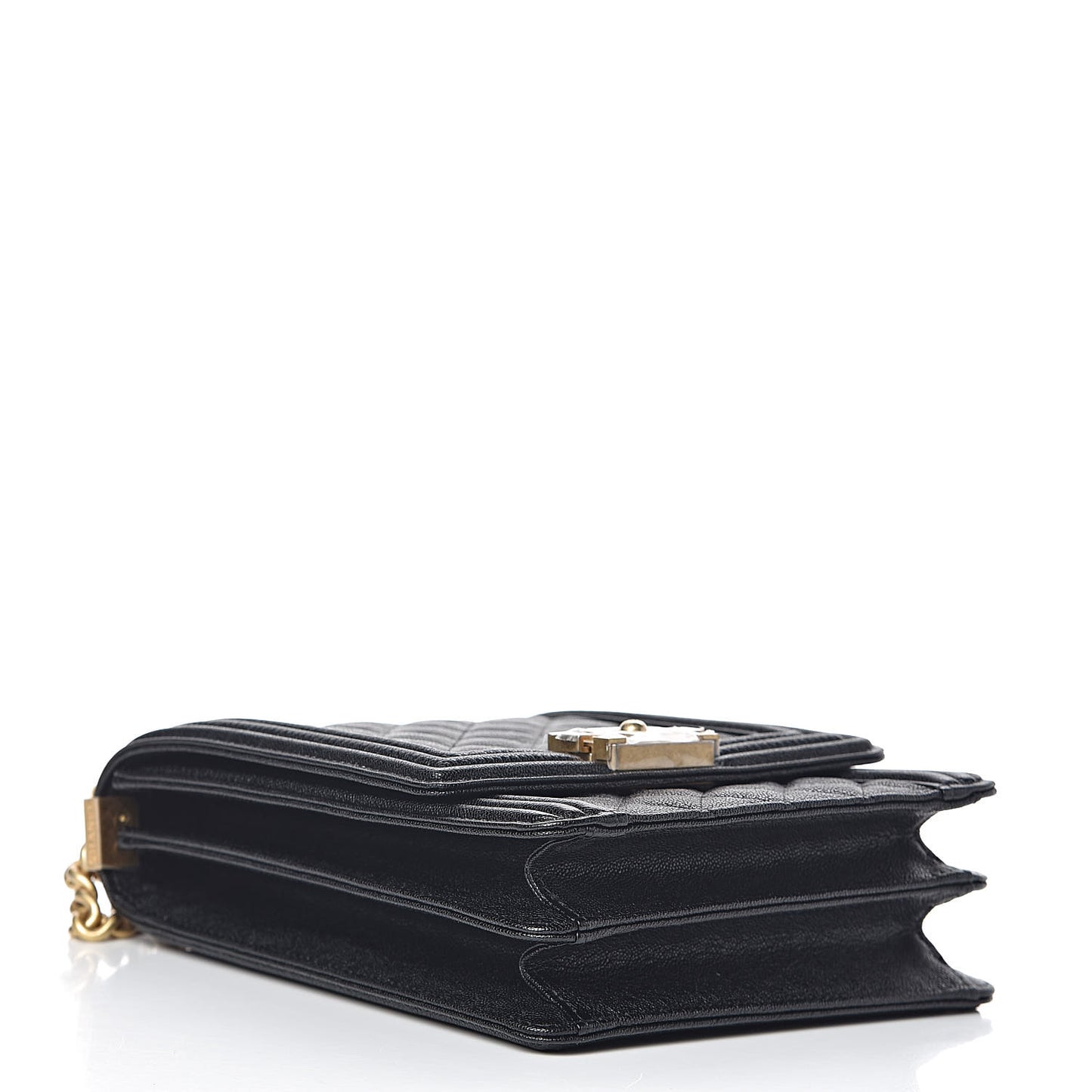 Caviar Quilted North South Boy Flap Black