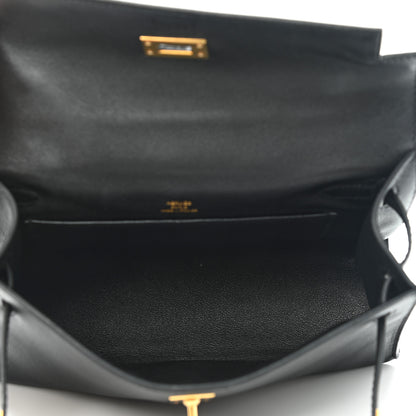 Hermes Swift Kelly Pochette Clutch Black 4 of 8