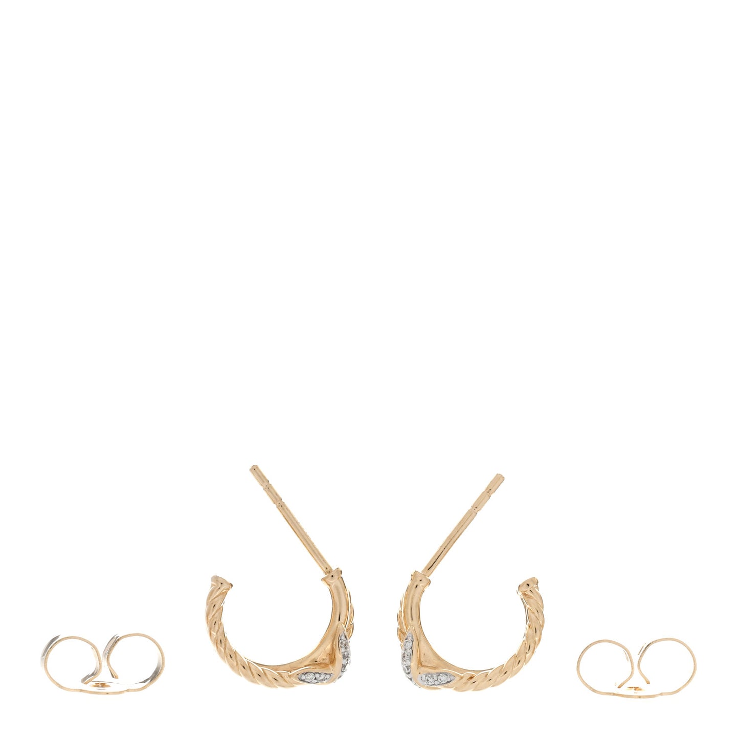 18K Yellow Gold Diamond Petite Crossover X Earrings