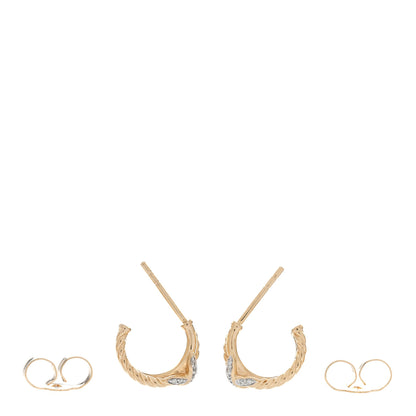 David Yurman 18K Yellow Gold Diamond Petite Crossover X Earrings 3 of 6