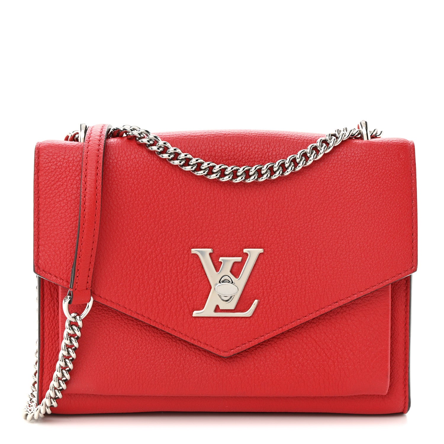 Louis Vuitton Soft Calfskin Mylockme Chain Bag BB Rubis 1 of 10