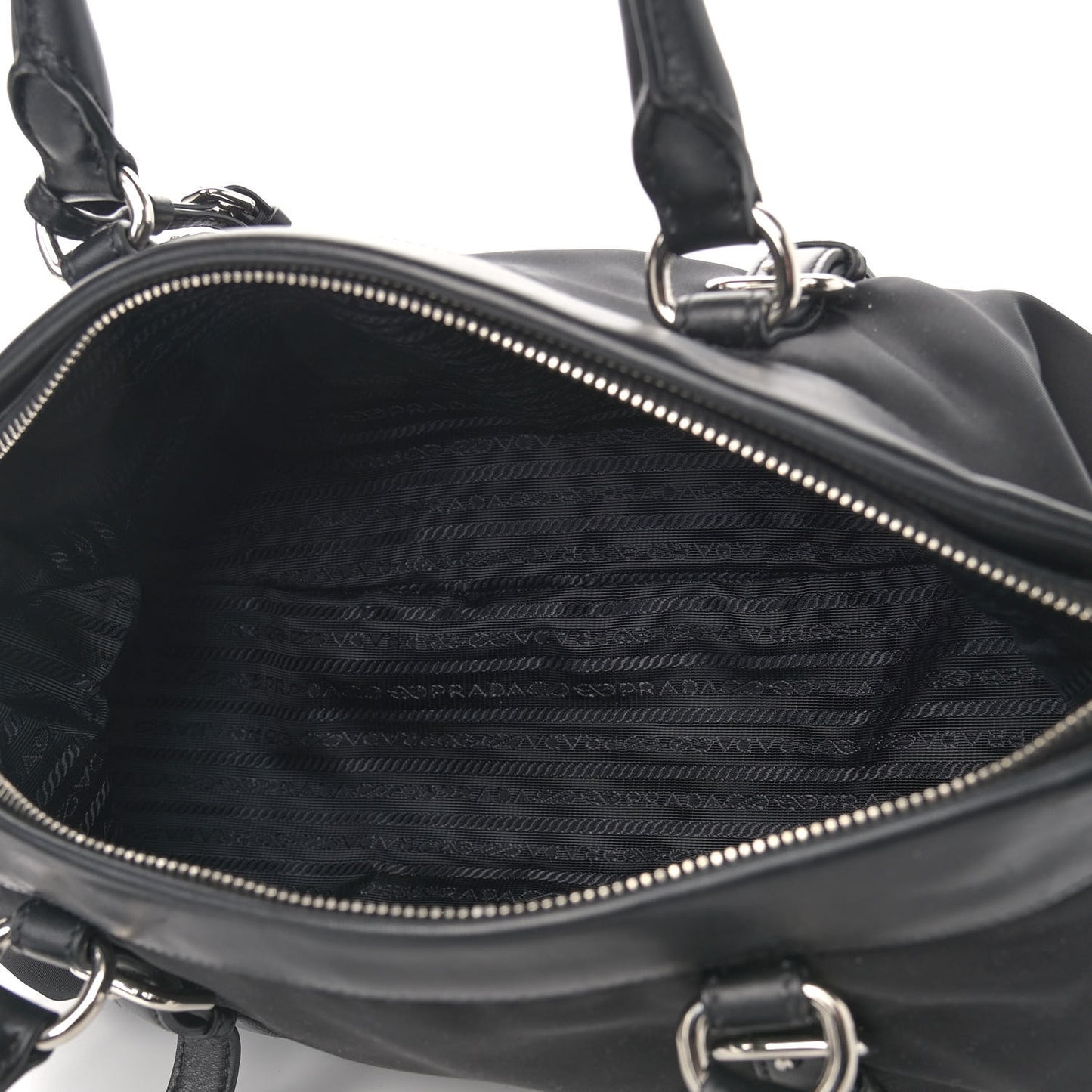 Nylon Tessuto Soft Calf Tote Black