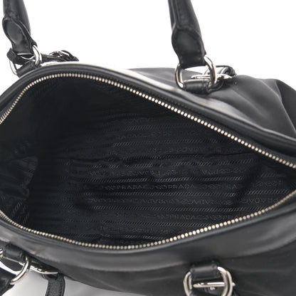 Prada Nylon Tessuto Soft Calf Tote Black 5 of 10