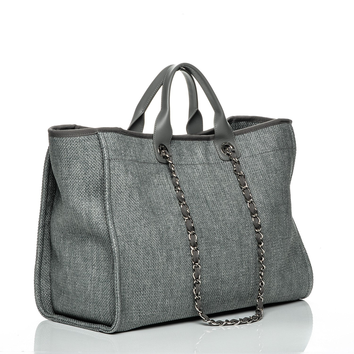 Chanel Canvas Large Deauville Tote Grey 3 of 8