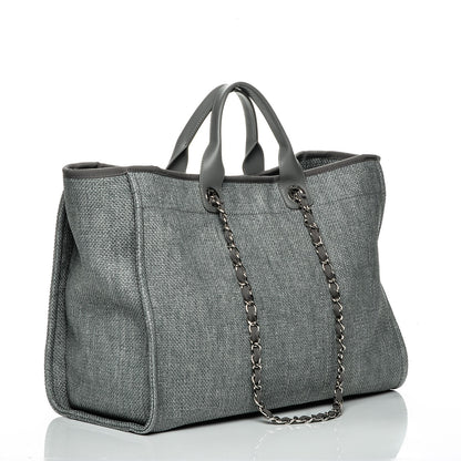 Chanel Canvas Large Deauville Tote Grey 3 of 8