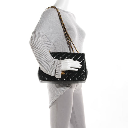 Chanel Lambskin Quilted Jumbo Single Flap Black 2 of 9