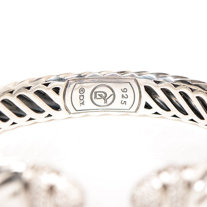 David Yurman Sterling Silver Diamond 5mm Sculpted Cable Bracelet 5 of 5