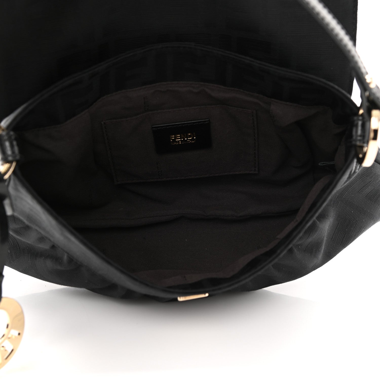 Fendi Zucchino Small Chef Shoulder Bag Black 5 of 12