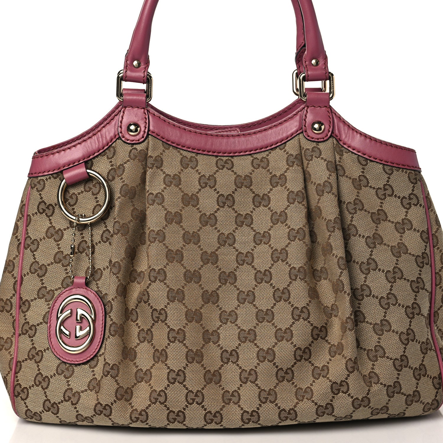 Gucci Monogram Margaux Calfskin Medium Sukey Tote Beige Ebony Vintage Rose 9 of 11
