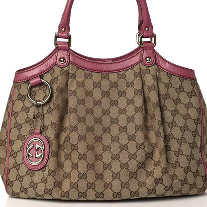 Gucci Monogram Margaux Calfskin Medium Sukey Tote Beige Ebony Vintage Rose 9 of 11