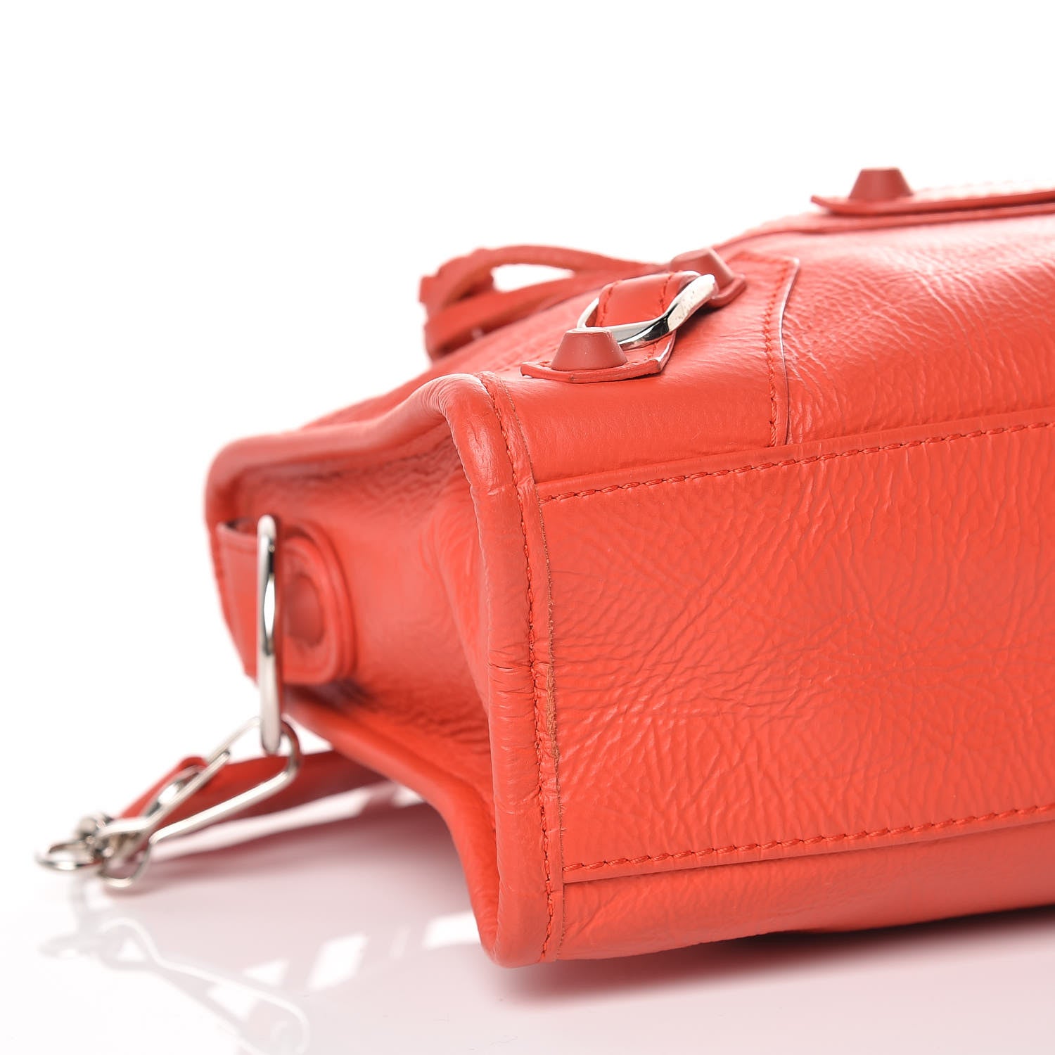 Balenciaga Matte Goatskin Rubber Covered Classic Hardware Mini City Rouge Coquelicot Rouge Braise 10 of 11