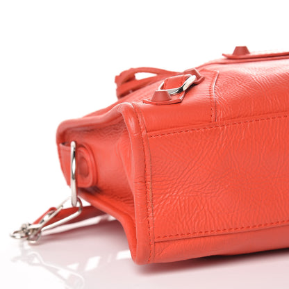 Balenciaga Matte Goatskin Rubber Covered Classic Hardware Mini City Rouge Coquelicot Rouge Braise 10 of 11