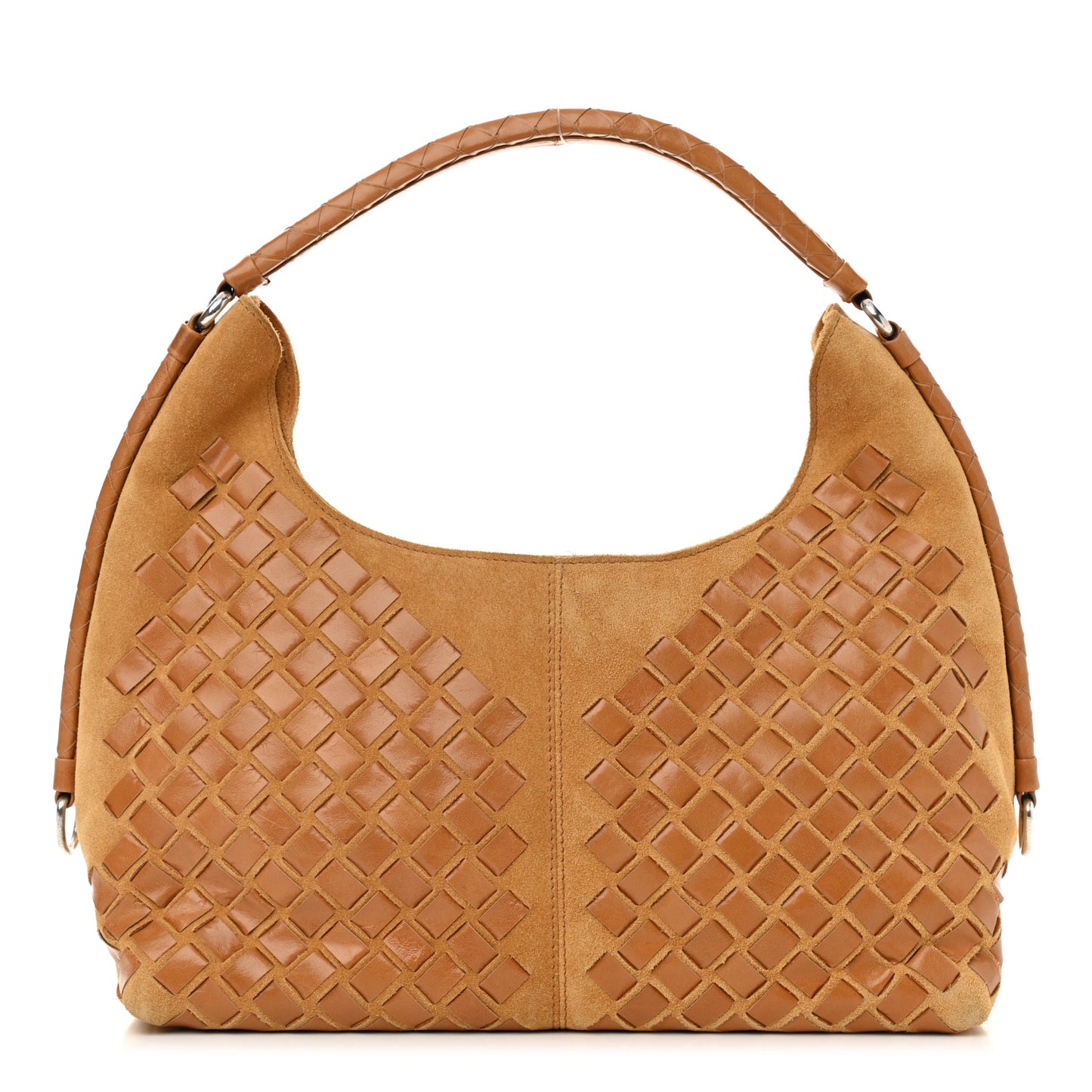 Suede Nappa Intrecciato Shoulder Bag