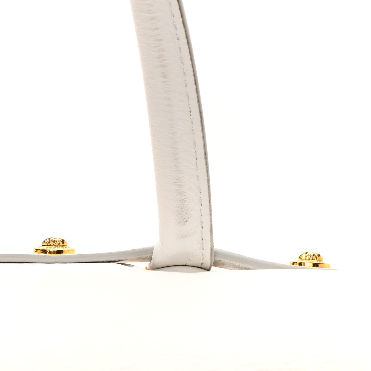 Versace Vitello Calfskin Large Signature Tote White 13 of 16