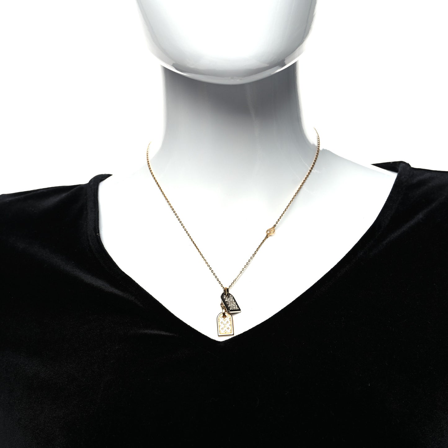 Crystal Precious Nanogram Name Tag Necklace Gold Silver
