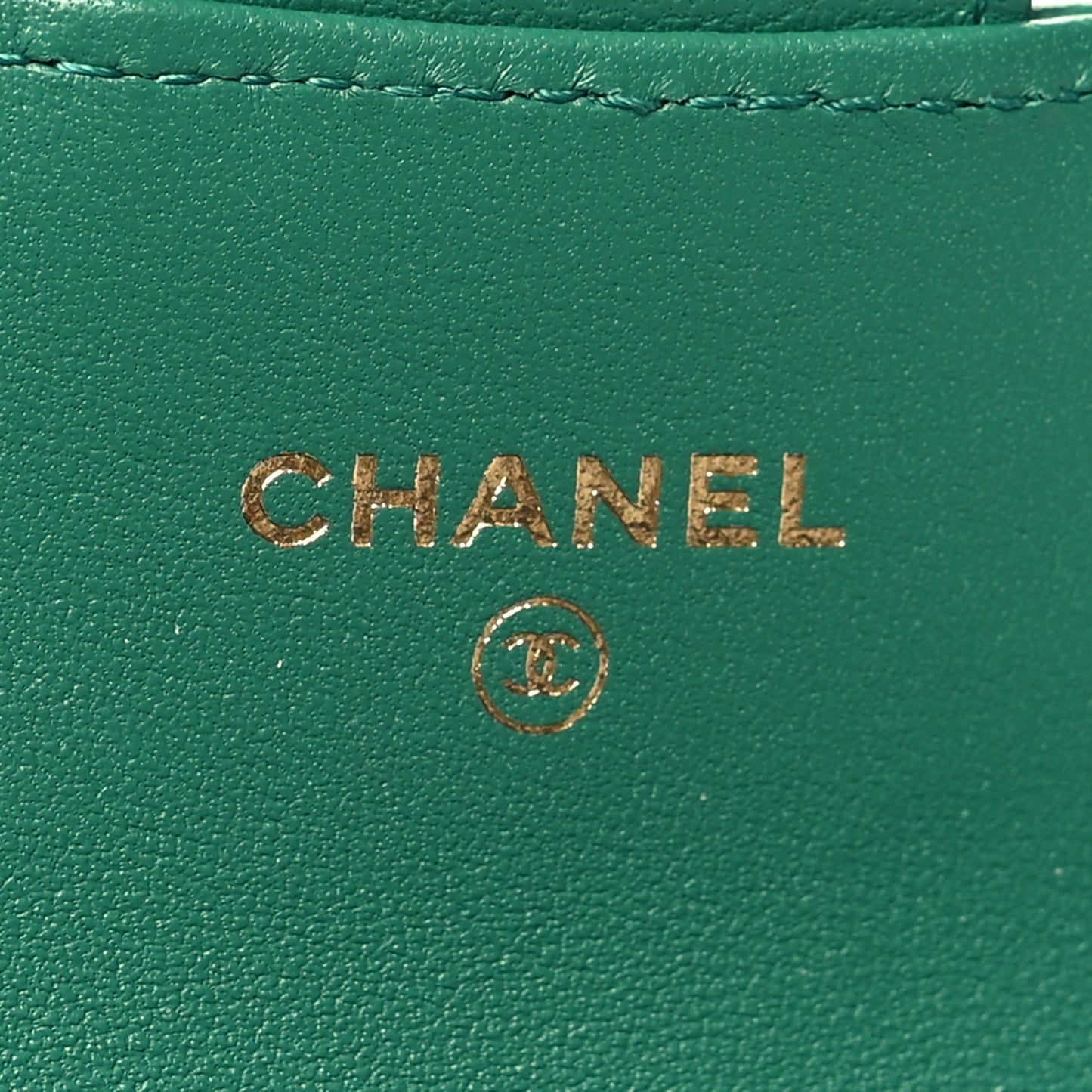 Lambskin Quilted Flap Card Holder Wallet Green