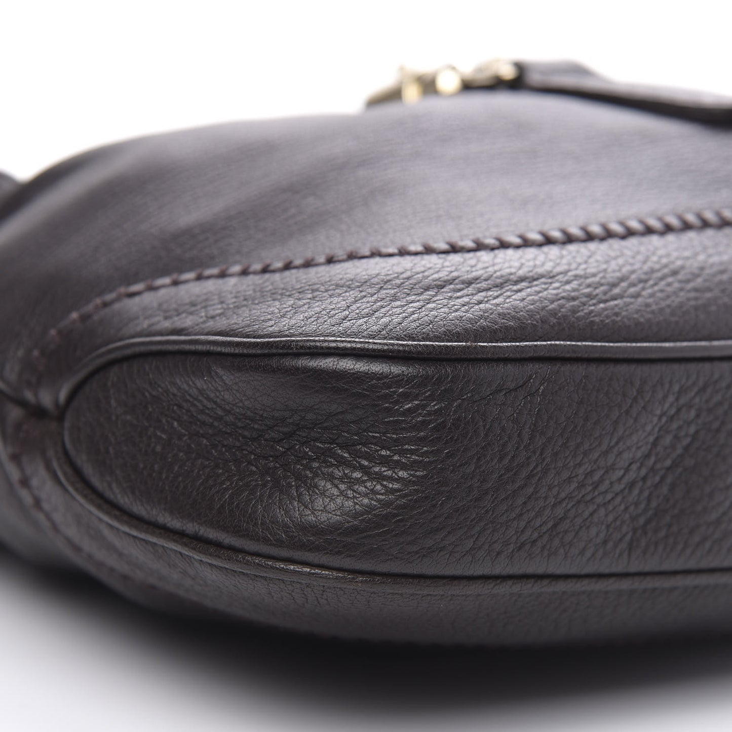Calfskin Medium New Jackie Shoulder Bag Dark Brown