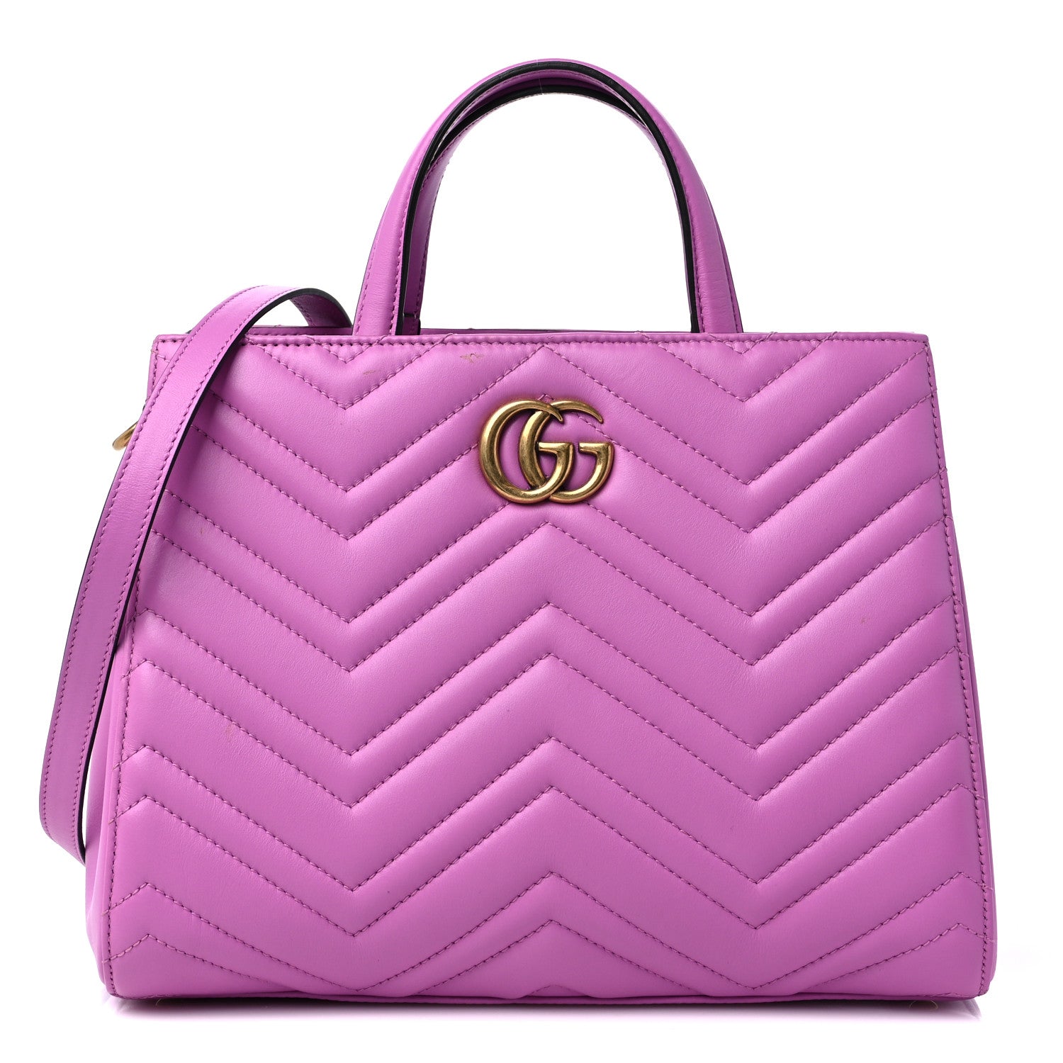 Gucci Calfskin Matelasse Small GG Marmont Tote Candy Mousse 1 of 11