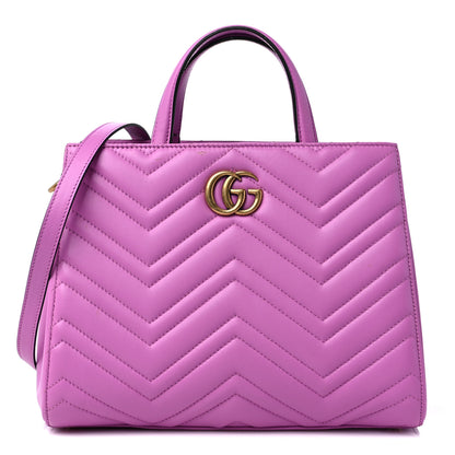 Gucci Calfskin Matelasse Small GG Marmont Tote Candy Mousse 1 of 11