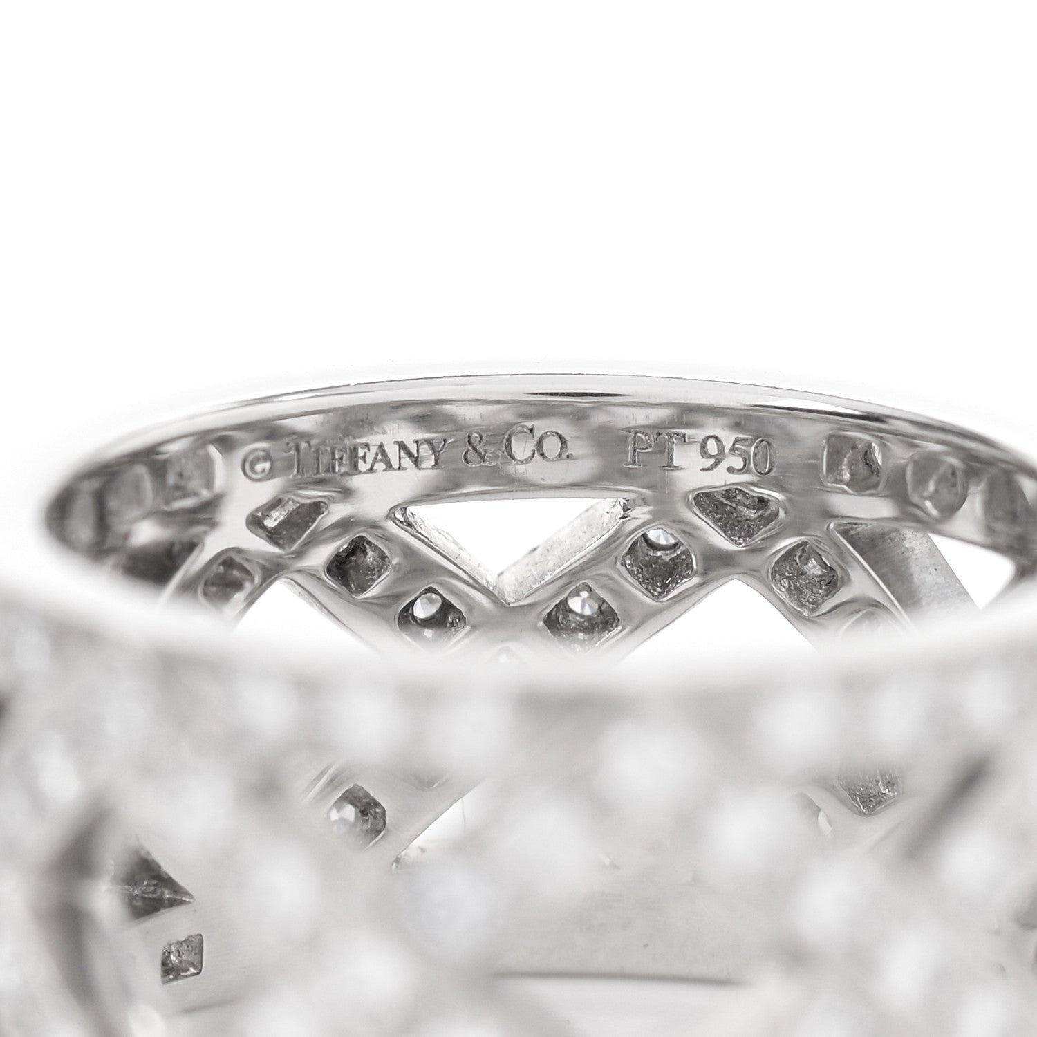 Tiffany Platinum Diamond Legacy Celebration Braided Band Ring 45 3.5 4 of 4