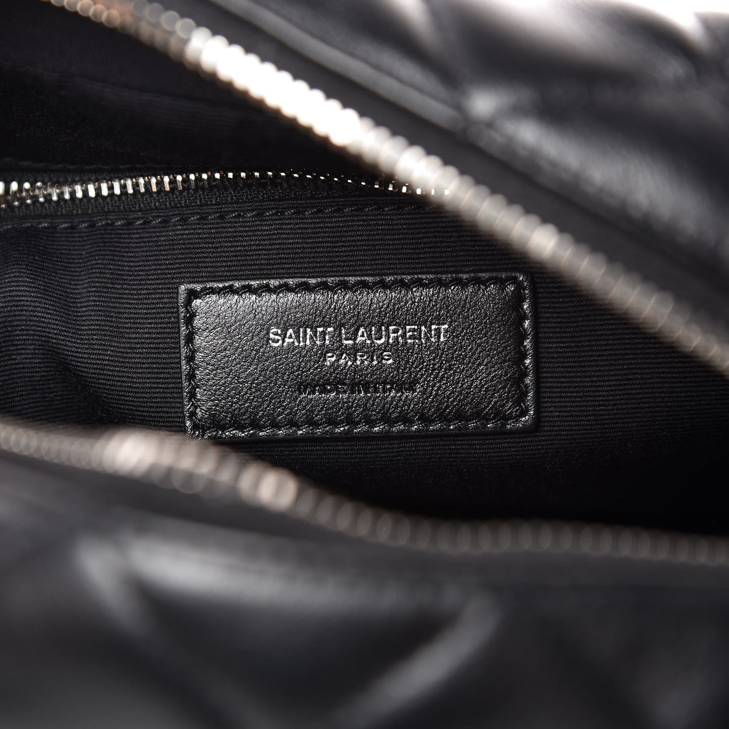 Calfskin Y Quilted Monogram Small Loulou Bowling Bag Black