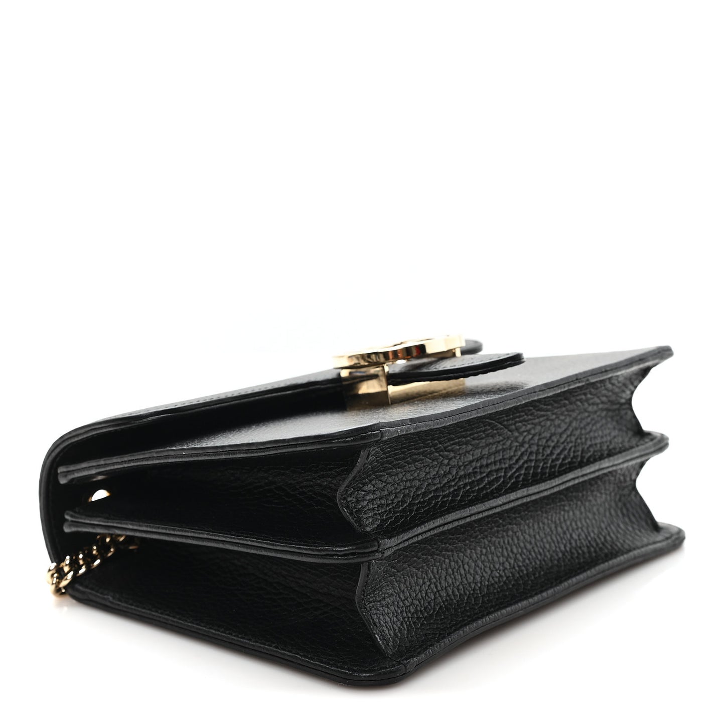 Dollar Calfskin Small Interlocking G Shoulder Bag Black Black