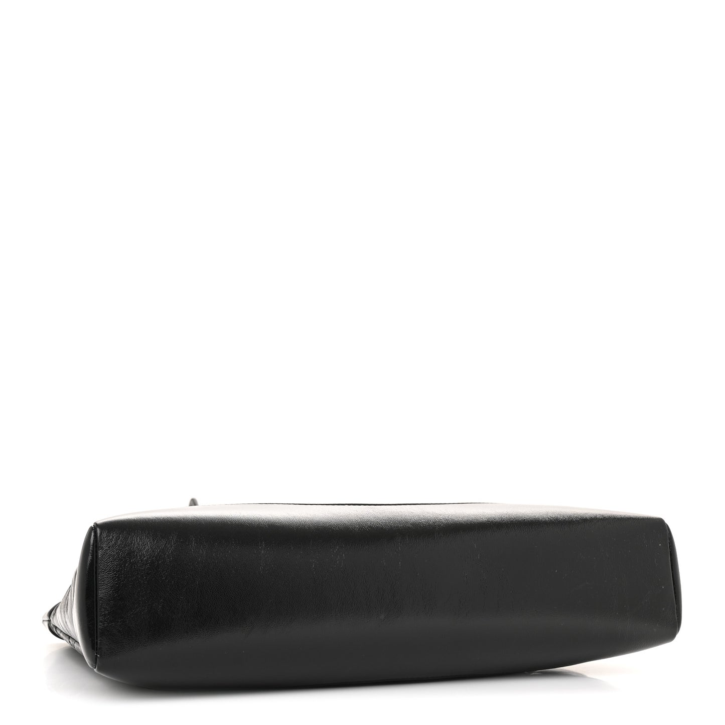 Shiny Lambskin Quilted 31 Shopping Bag Black