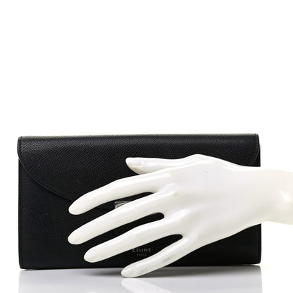 Celine Grained Calfskin Large Trotteur Multifunction Flap Wallet Black 2 of 11