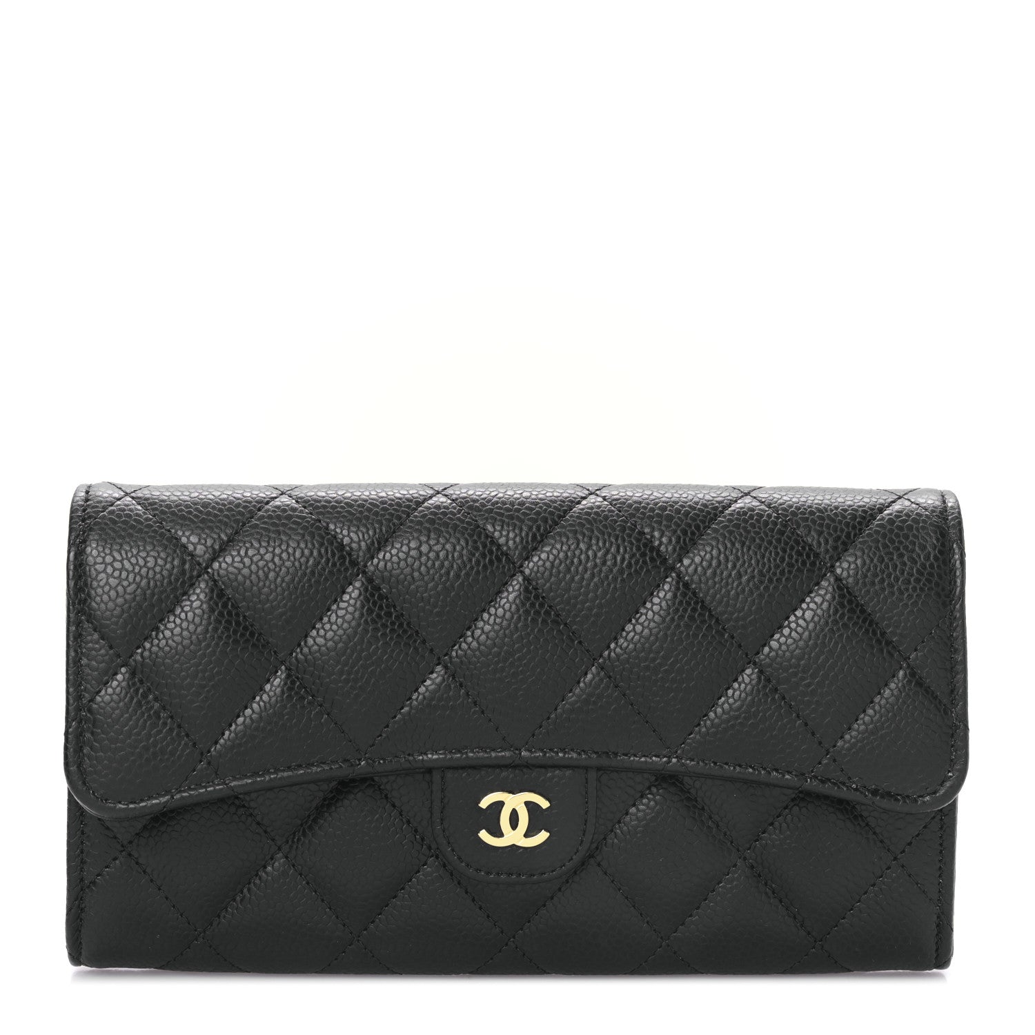 Chanel Caviar Quilted Long Flap Wallet Black 1 of 10