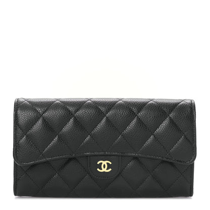 Chanel Caviar Quilted Long Flap Wallet Black 1 of 10