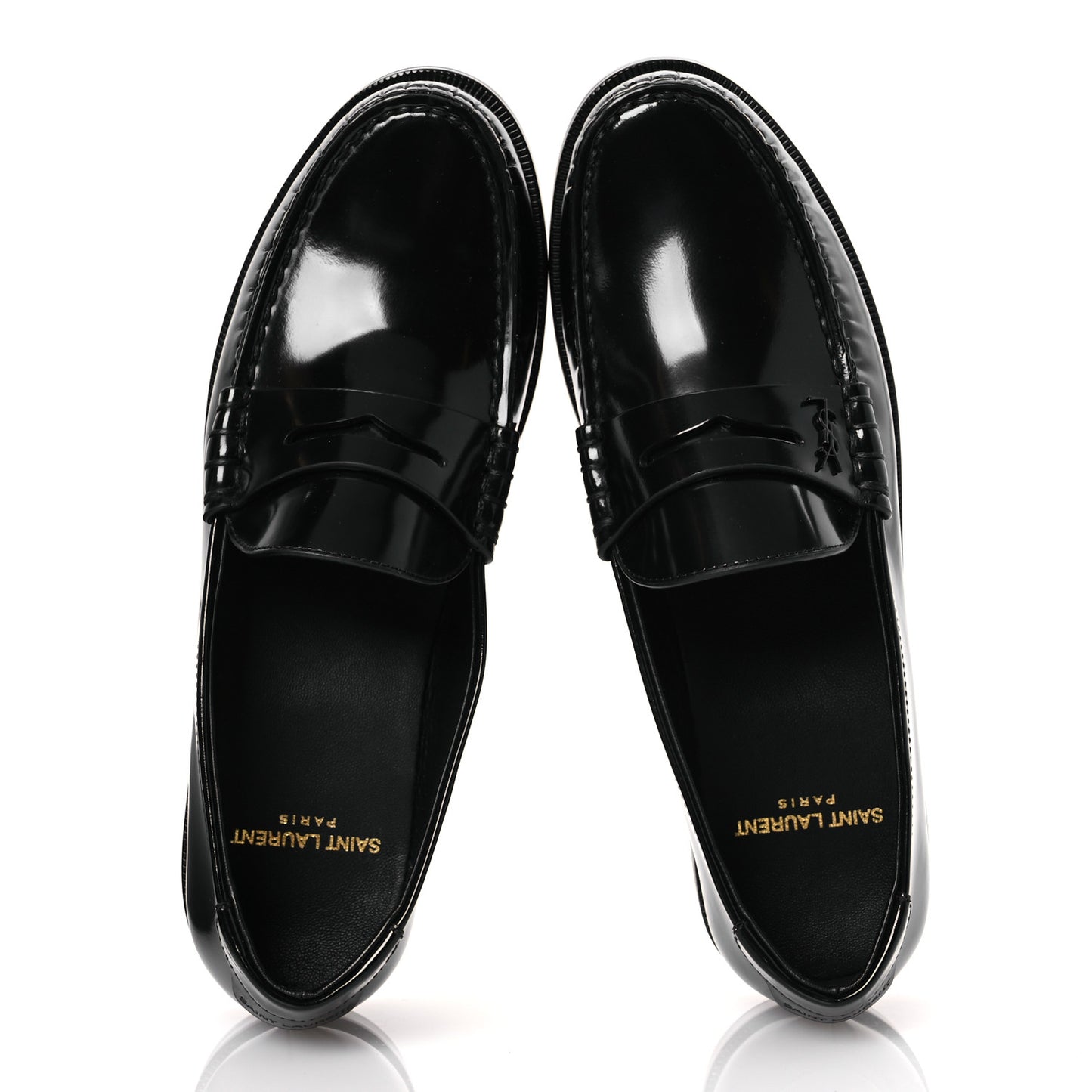 Patent Calfskin Penny Loafers 36.5 Black