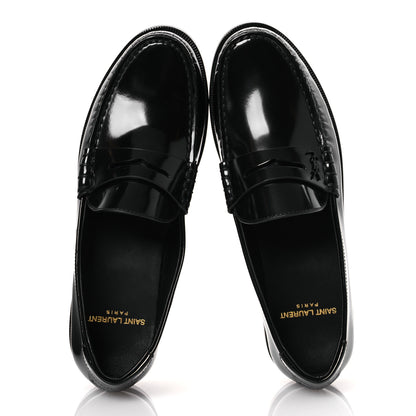 Saint Laurent Patent Calfskin Penny Loafers 36.5 Black 2 of 11